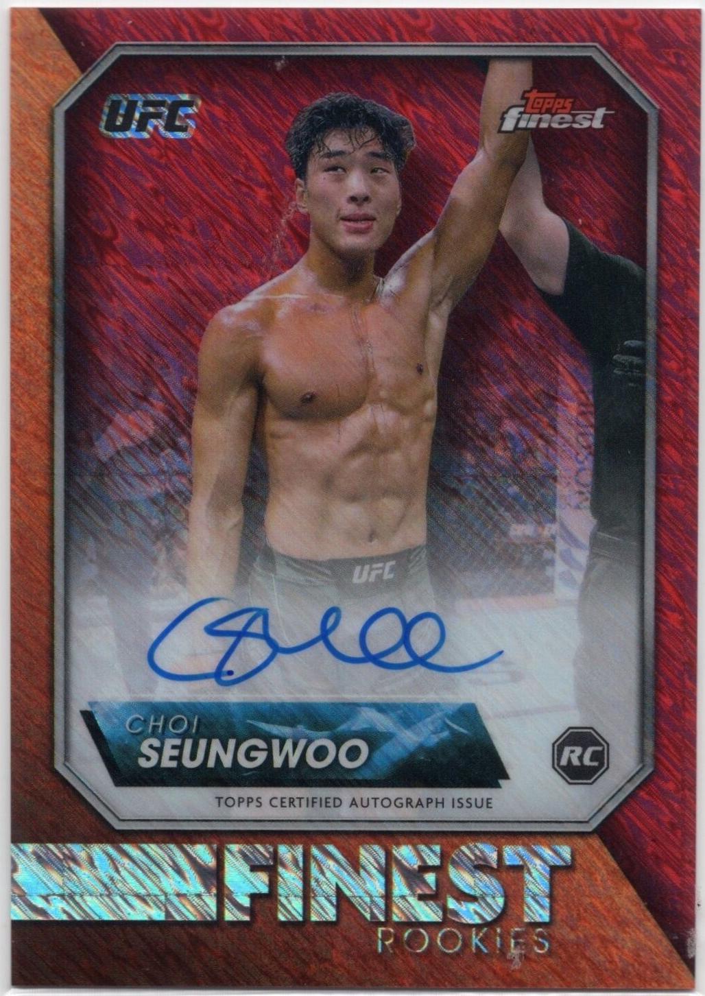 SeungWoo Choi 2024 Topps Finest UFC Rookie Finest Autographs #RFA-CS Red Shimmer Refractor