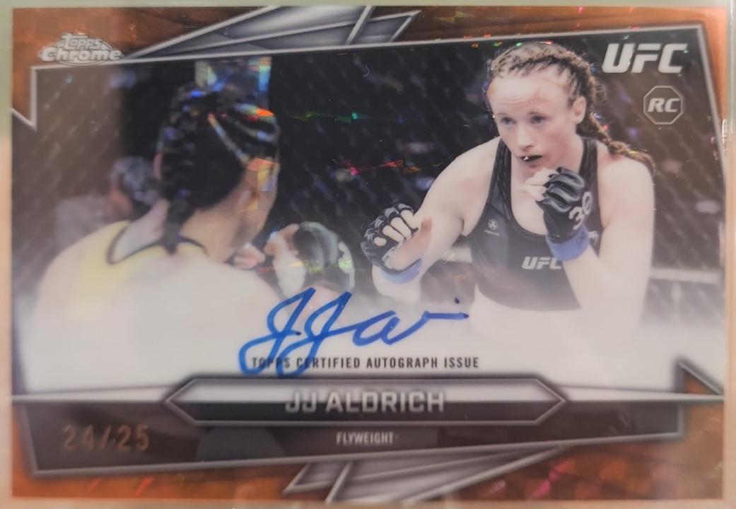 JJ Aldrich 2026 Topps Chrome UFC Base Autographs #BAV-JJ Orange Geometric Refractor