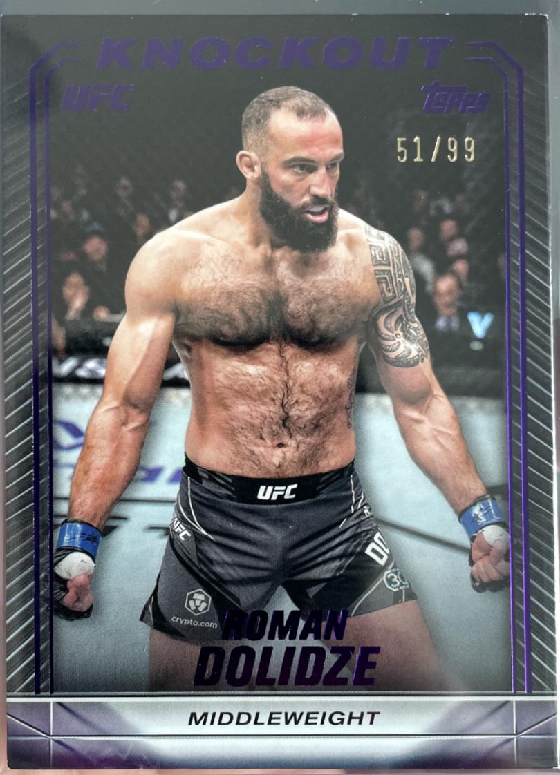 Roman Dolidze 2024 Topps Knockout UFC Base #14 Purple