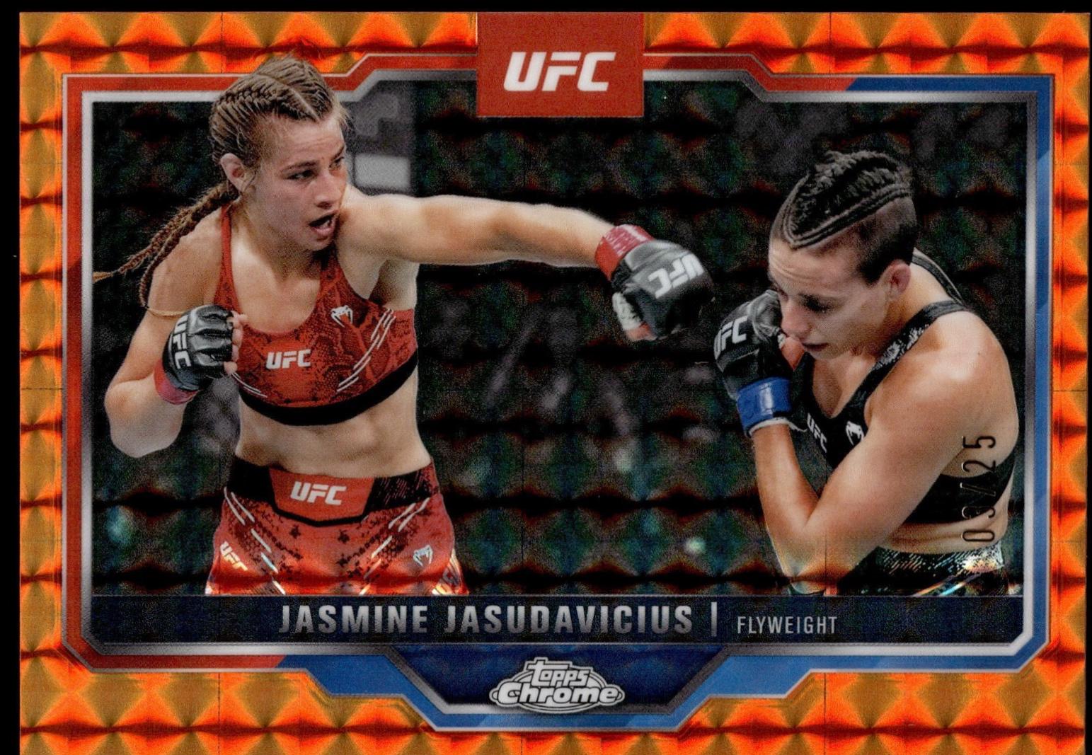 Jasmine Jasudavicius 2025 Topps Chrome UFC Base #93 Orange Geometric Refractor