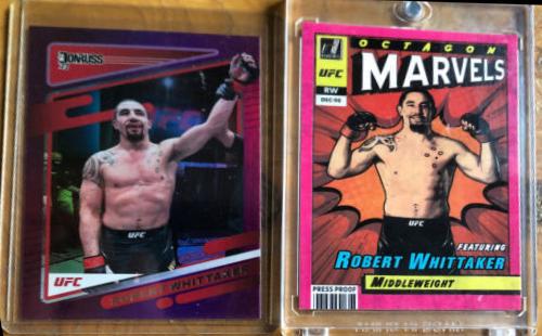 Robert Whittaker 2022 Panini Donruss UFC Octagon Marvels #3 Press Proof Pink