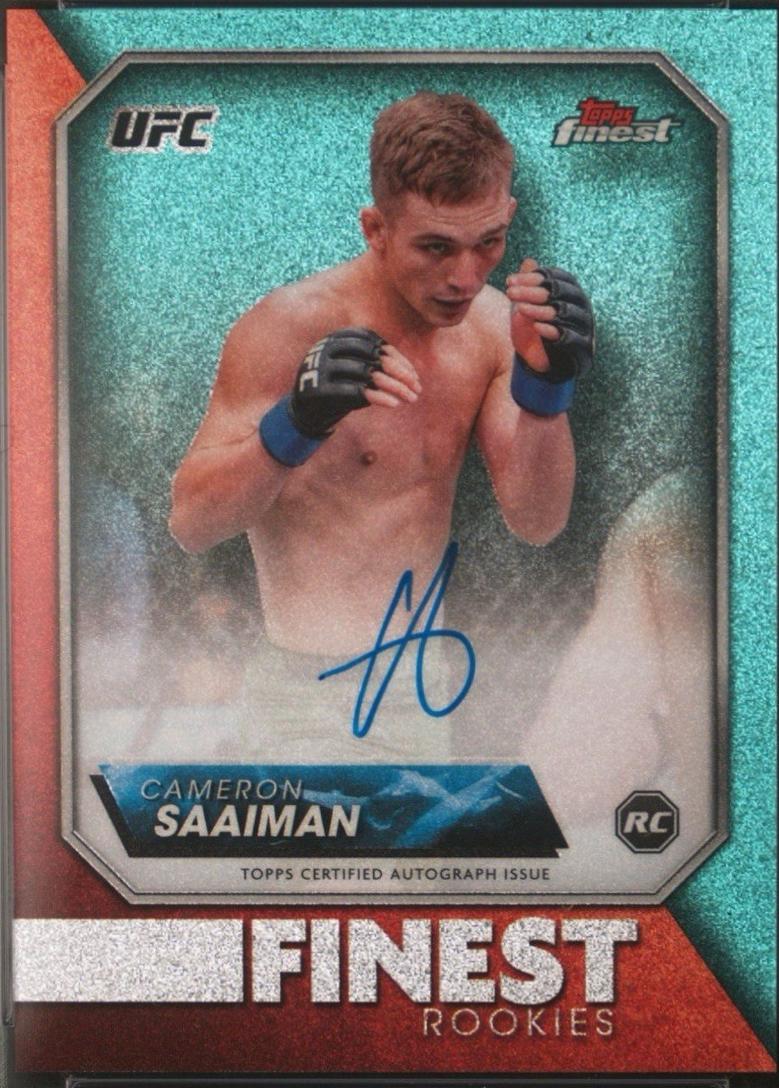 Cameron Saaiman 2024 Topps Finest UFC Rookie Finest Autographs #RFA-CN Aqua Glitter Refractor