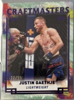 Justin Gaethje 2024 Topps Knockout UFC Craftmasters #CRM-14 Purple