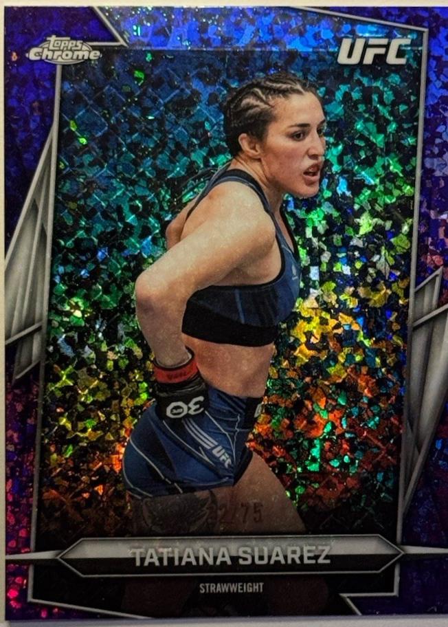 Tatiana Suarez 2026 Topps Chrome UFC Base #92 Purple Mini Diamonds Refractor