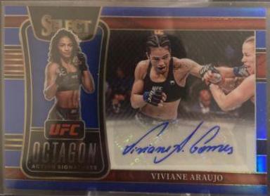 Viviane Araujo 2022 Panini Select UFC Octagon Action Signatures #24 Blue