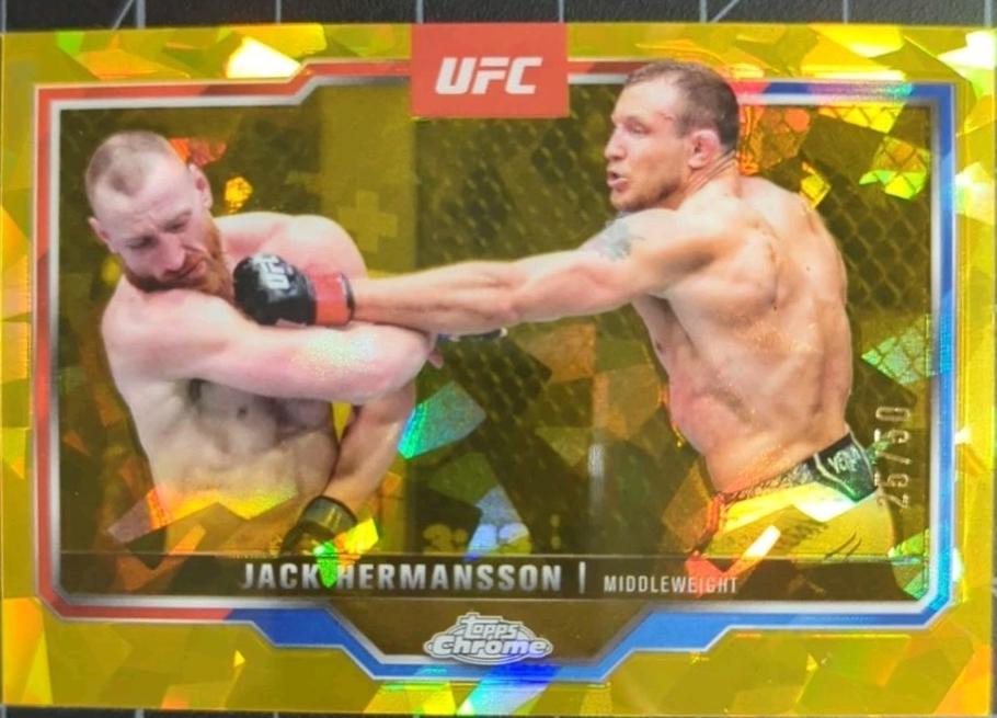 Jack Hermansson 2025 Topps Chrome UFC Base #191 Gold Refractor