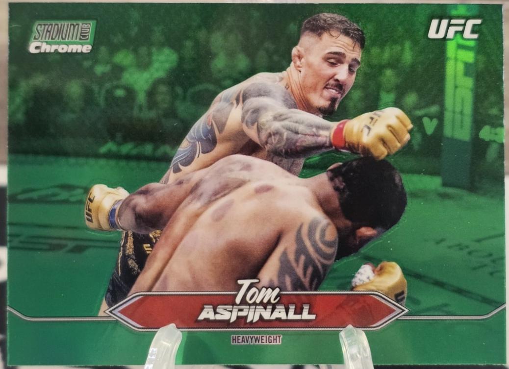 Tom Aspinall 2025 Topps Stadium Club UFC Base Chrome #C-8 Green Refractor