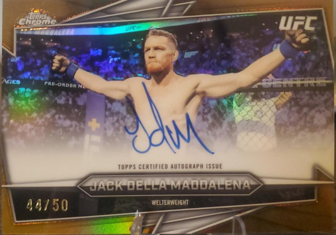 Jack Della Maddalena 2026 Topps Chrome UFC Base Autographs #BAV-JD Gold Refractor