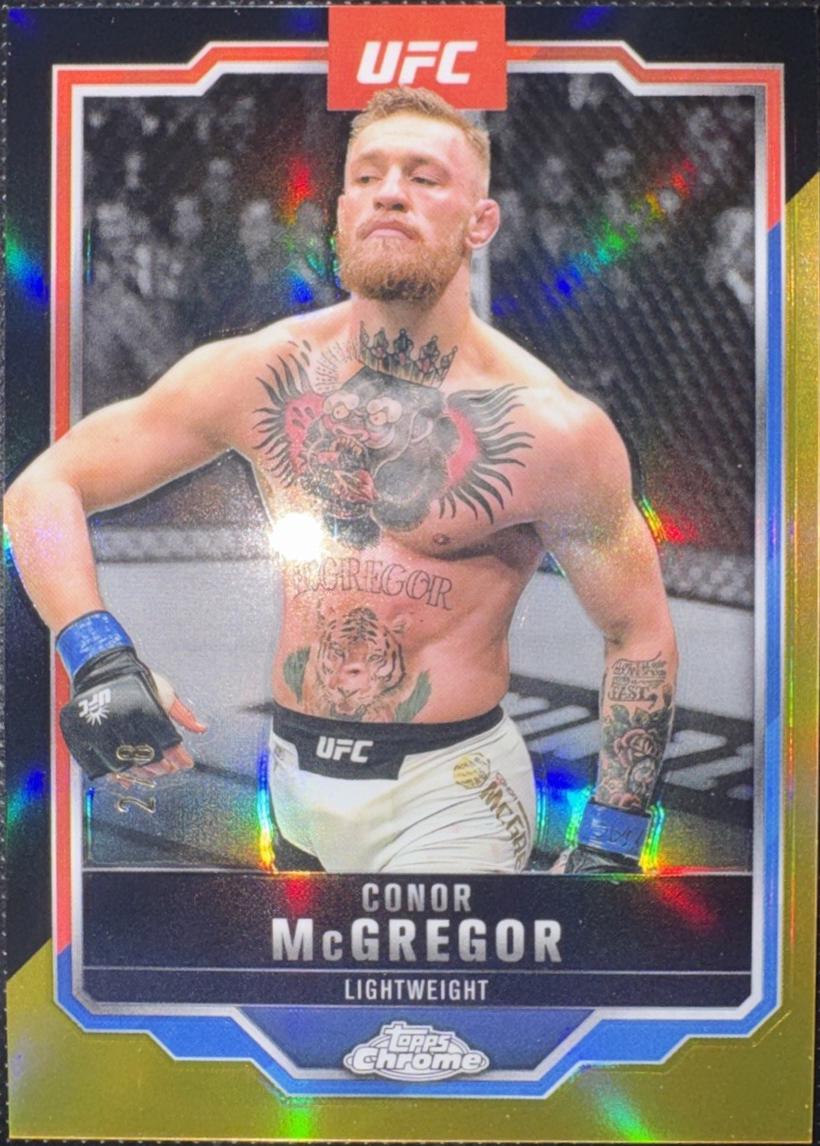 Conor McGregor 2025 Topps Chrome UFC Base #101 Black & Gold Refractor