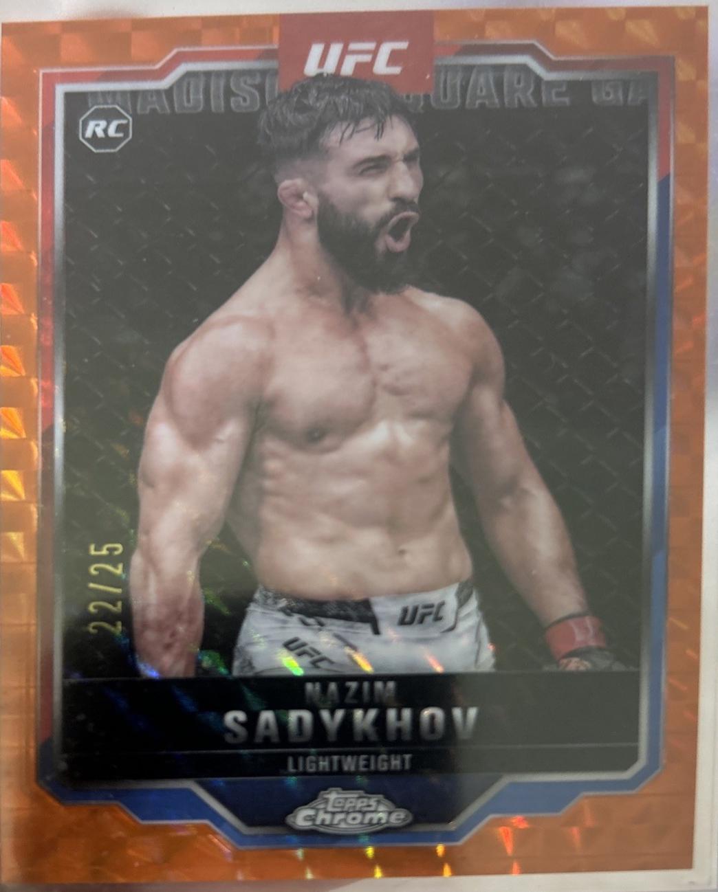 Nazim Sadykhov 2025 Topps Chrome UFC Base #157 Orange Geometric Refractor
