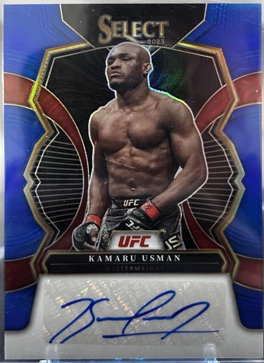 Kamaru Usman 2023 Panini Select UFC Signatures #28 Blue