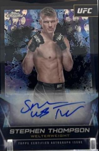 Stephen Thompson 2024 Topps Chrome UFC UFC Signatures #FNA-STH Black Refractor