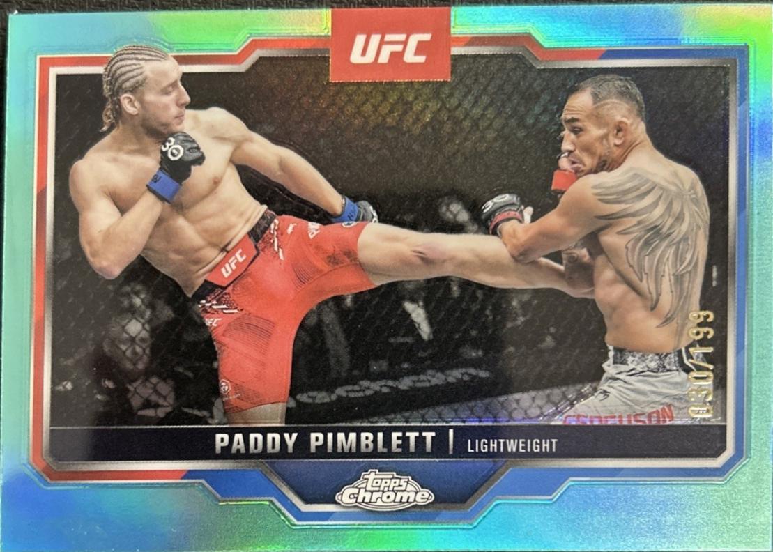 Paddy Pimblett 2025 Topps Chrome UFC Base #177 Aqua Refractor