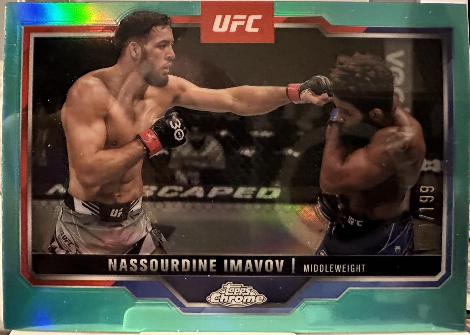 Nassourdine Imavov 2025 Topps Chrome UFC Base #155 Aqua Refractor