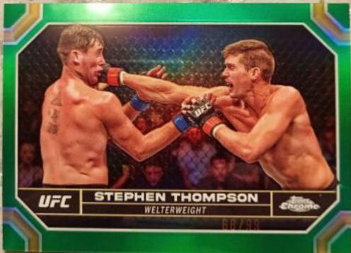 Stephen Thompson 2024 Topps Chrome UFC Base #180 Green Refractor