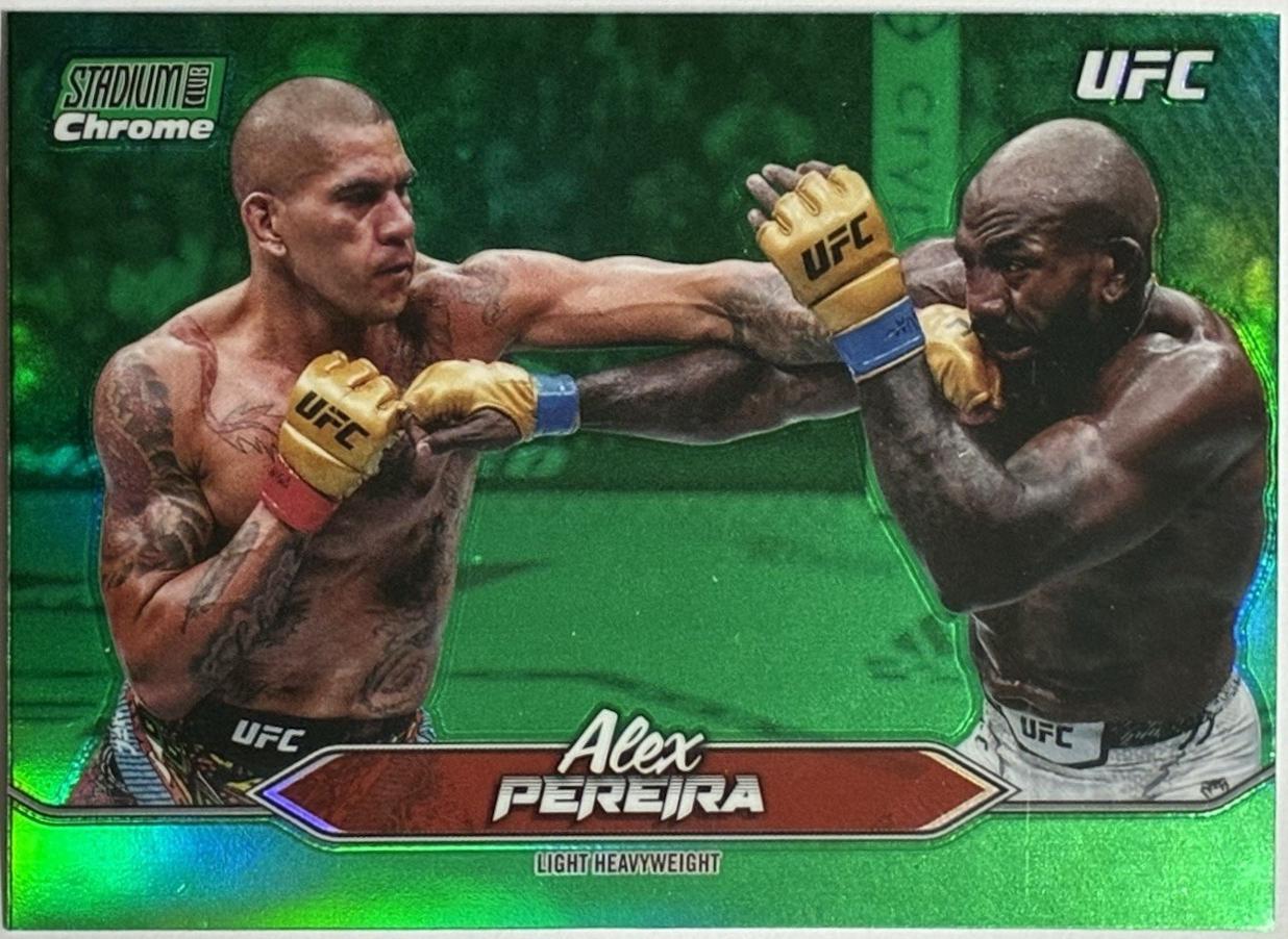 Alex Pereira 2025 Topps Stadium Club UFC Base Chrome #C-97 Green Refractor