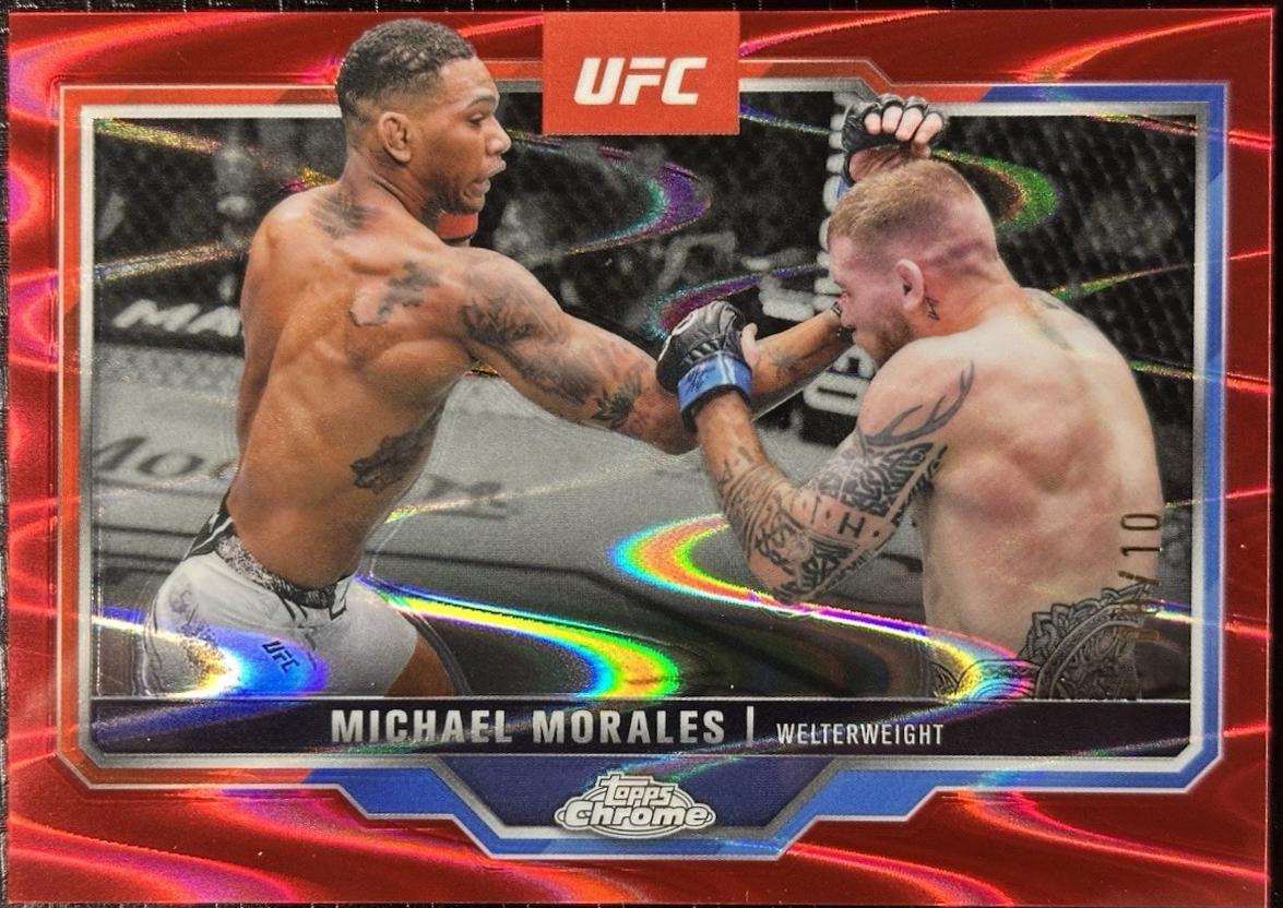 Michael Morales 2025 Topps Chrome UFC Base #127 Red Refractor