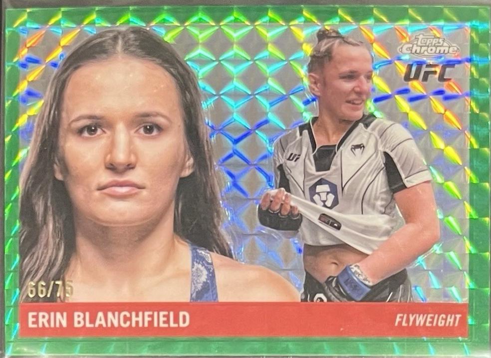Erin Blanchfield 2025 Topps Chrome UFC 1955 Topps #55T-17 Geometric Green Refractor