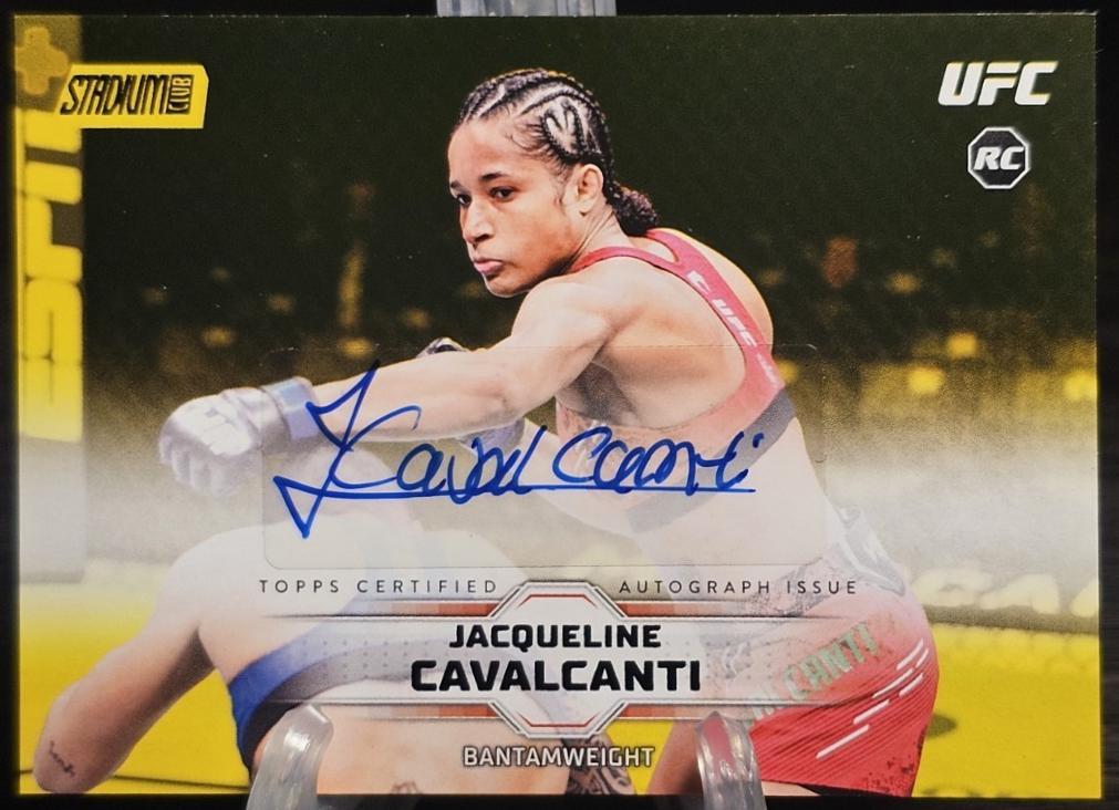 Jacqueline Cavalcanti 2026 Topps Stadium Club UFC Base Autographs #BAV-JCI Gold Rainbow Foilboard