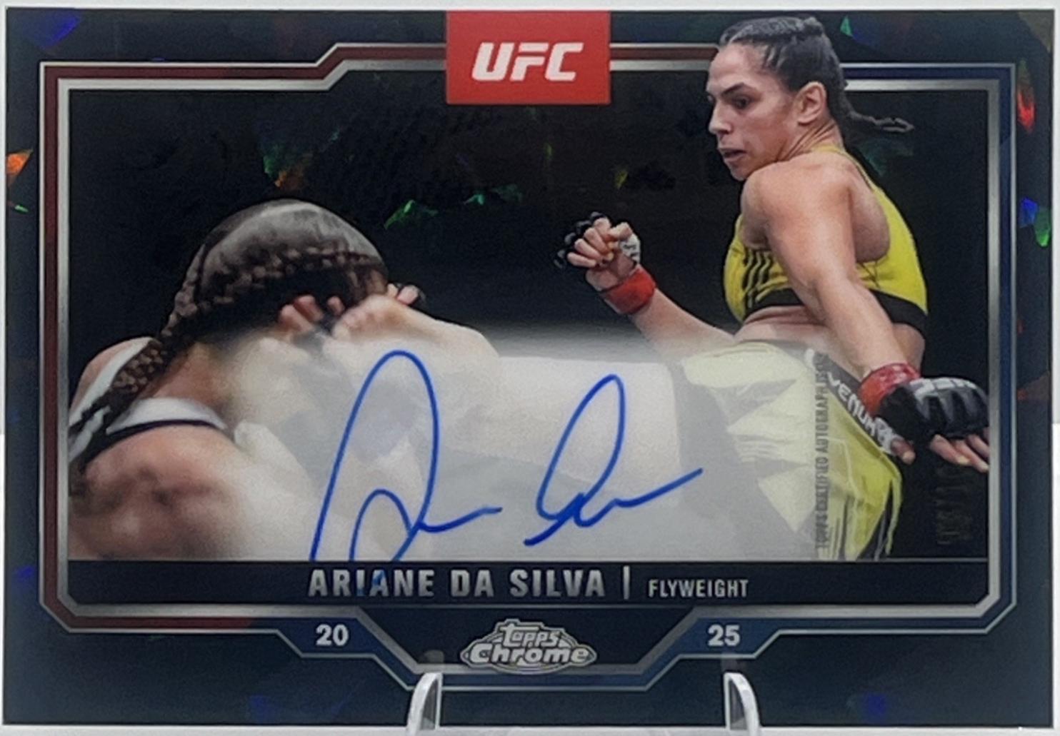 Ariane da Silva 2025 Topps Chrome UFC Chrome Veteran Autographs #CVA-AL Black Refractor