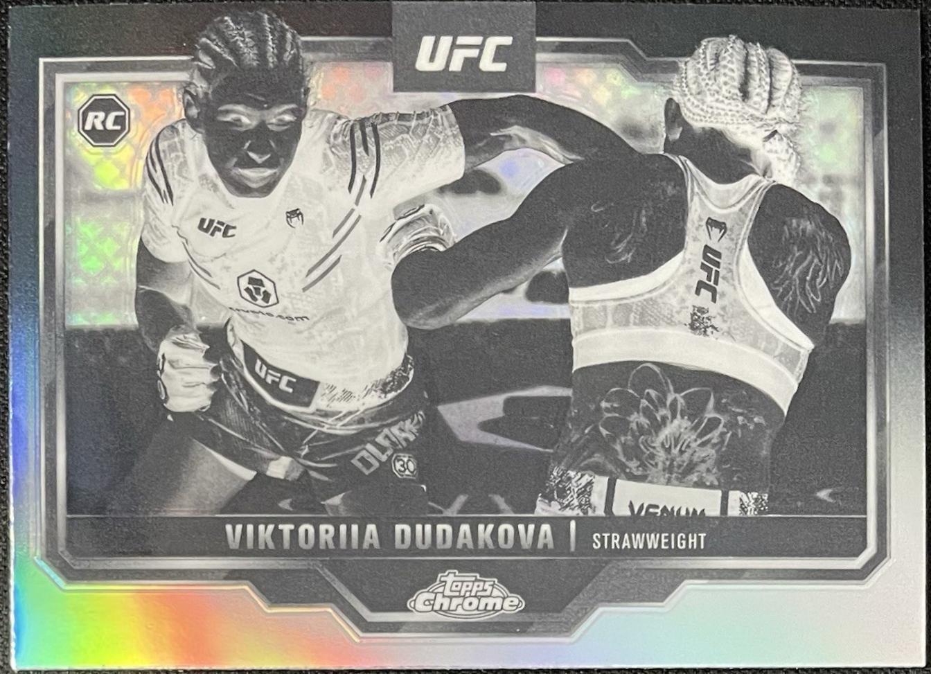 Viktoriia Dudakova 2025 Topps Chrome UFC Base #4 Negative Refractor