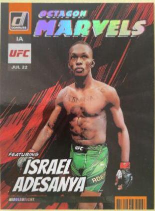 Israel Adesanya 2023 Panini Donruss UFC Octagon Marvels #5 Press Proof Silver
