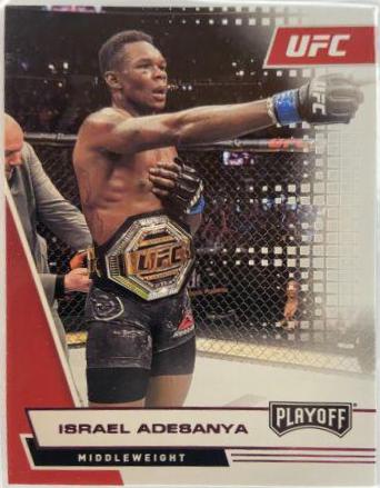 Israel Adesanya 2021 Panini Chronicles UFC Base Playoff #69 Pink