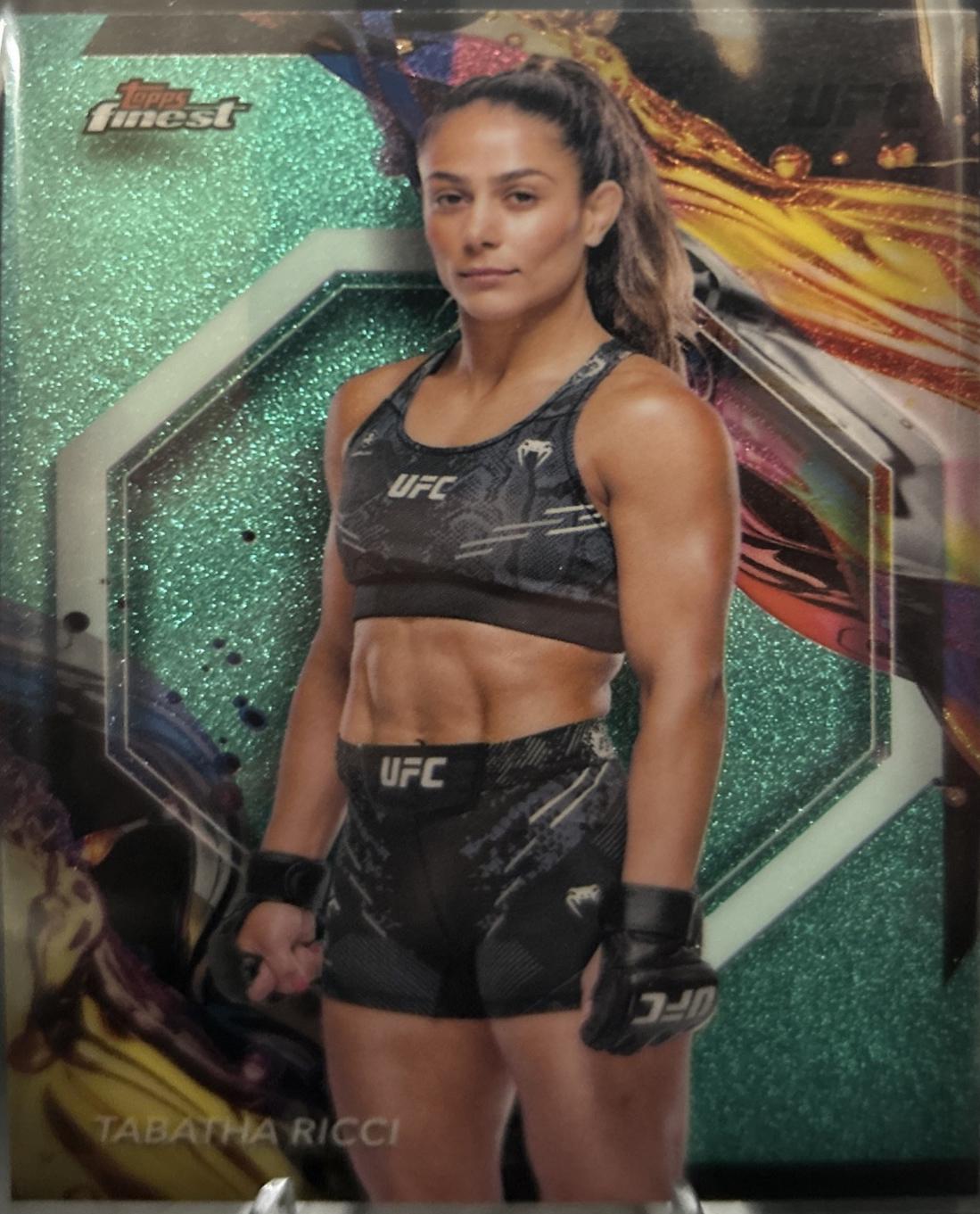 Tabatha Ricci 2024 Topps Finest UFC Base Uncommon #176 Aqua Glitter Refractor