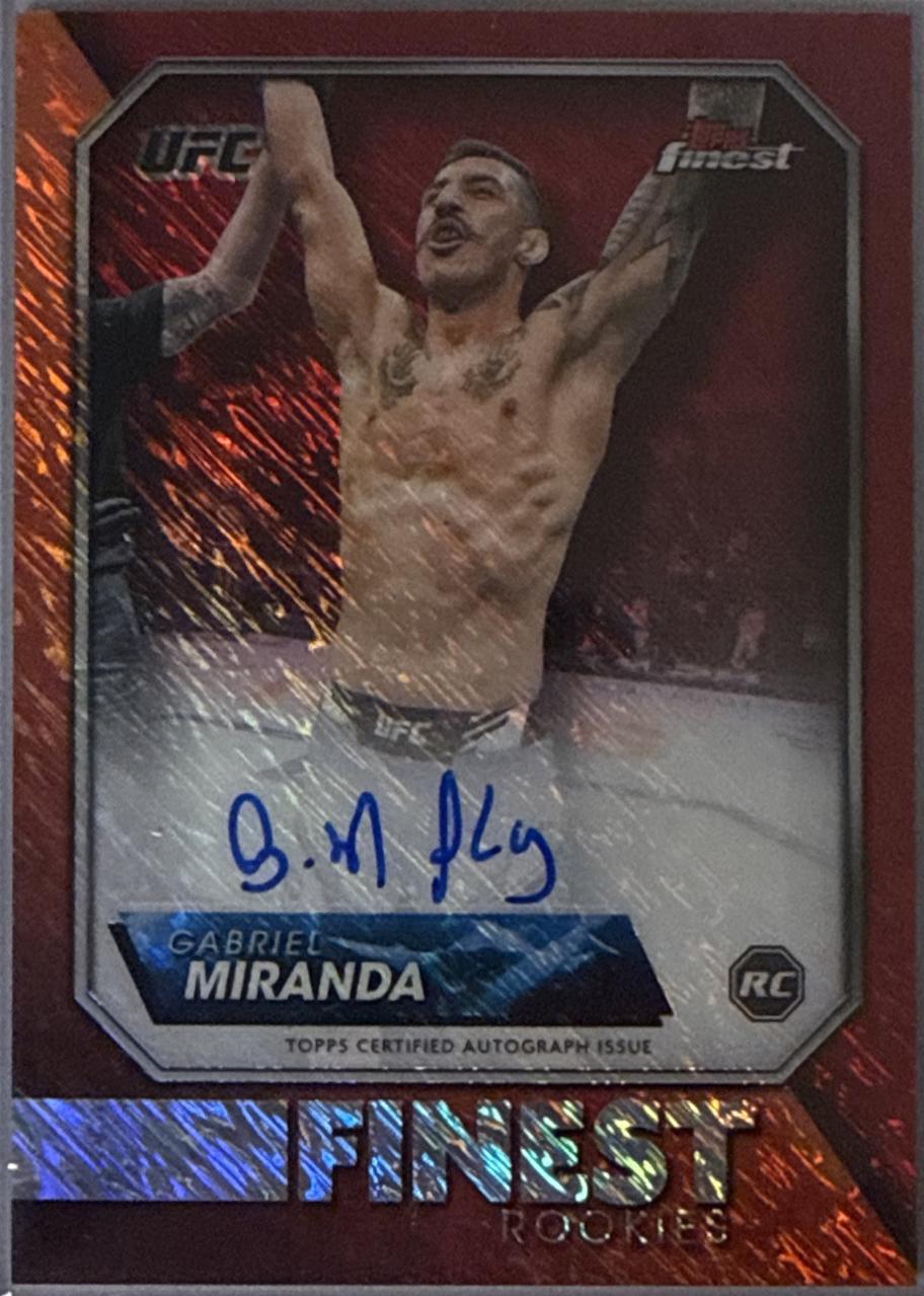 Gabriel Miranda 2024 Topps Finest UFC Rookie Finest Autographs #RFA-GM Red Shimmer Refractor