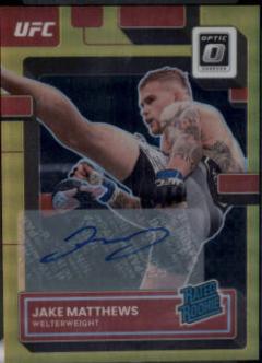 Jake Matthews 2023 Panini Donruss Optic UFC Base Rated Rookies Signatures #116 Purple Stars