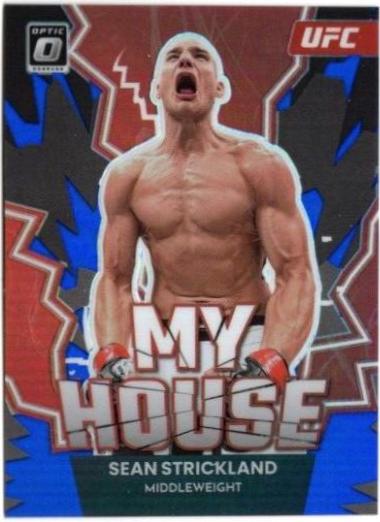 Sean Strickland 2023 Panini Donruss Optic UFC My House #5 Blue