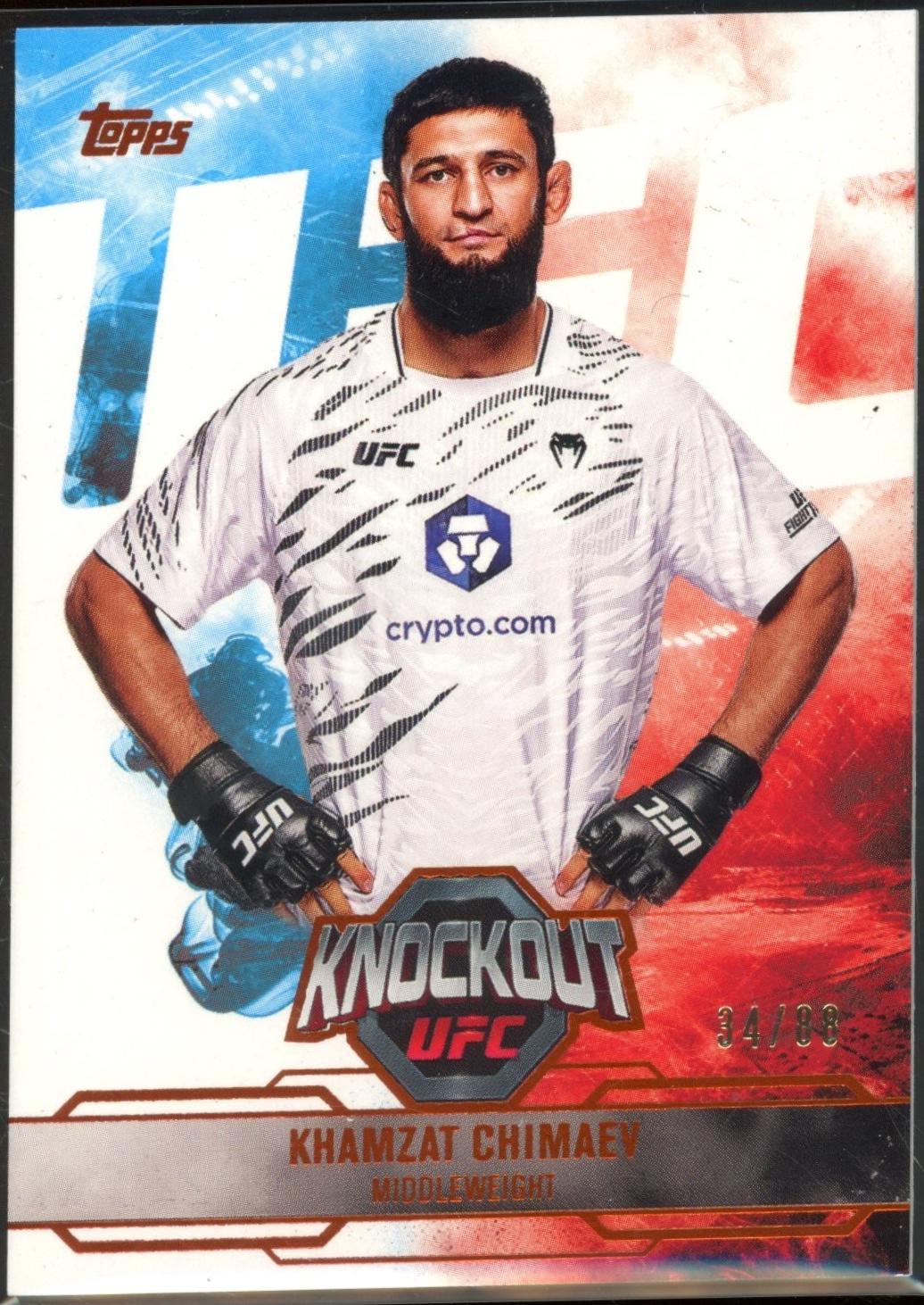 Khamzat Chimaev 2025 Topps Knockout UFC Base #50 Orange