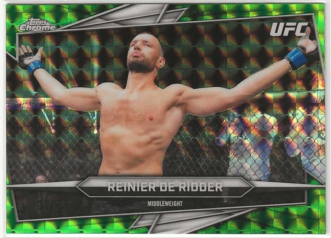 Reinier de Ridder 2026 Topps Chrome UFC Base #38 Green Geometric Refractor