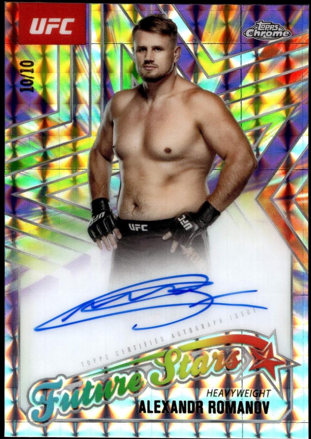 Alexandr Romanov 2025 Topps Chrome UFC Future Stars Autographs #FSA-AR Geometric Purple Refractor