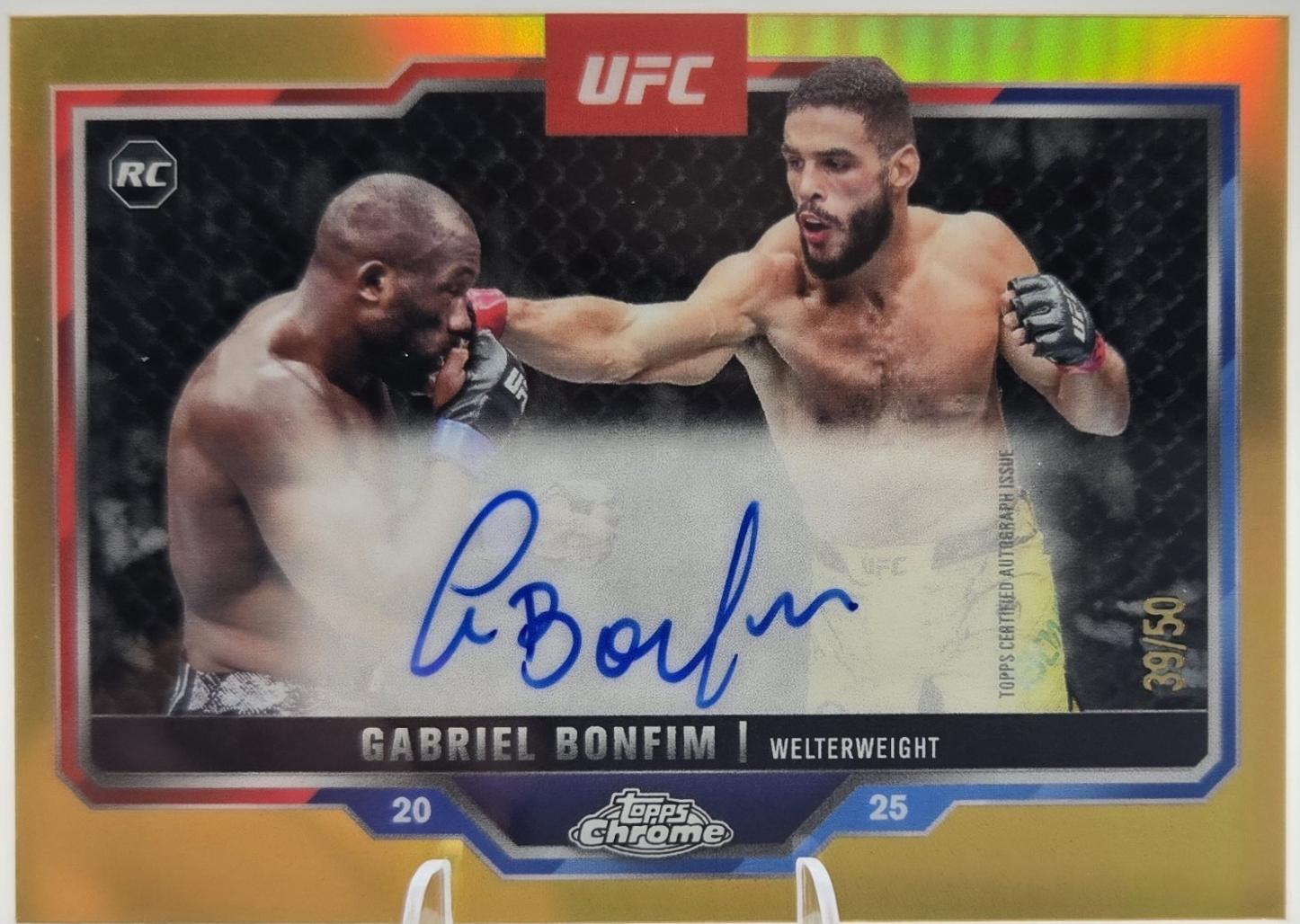 Gabriel Bonfim 2025 Topps Chrome Sapphire UFC Chrome Rookie Autographs Sapphire #CRA-GB Gold Sapphire