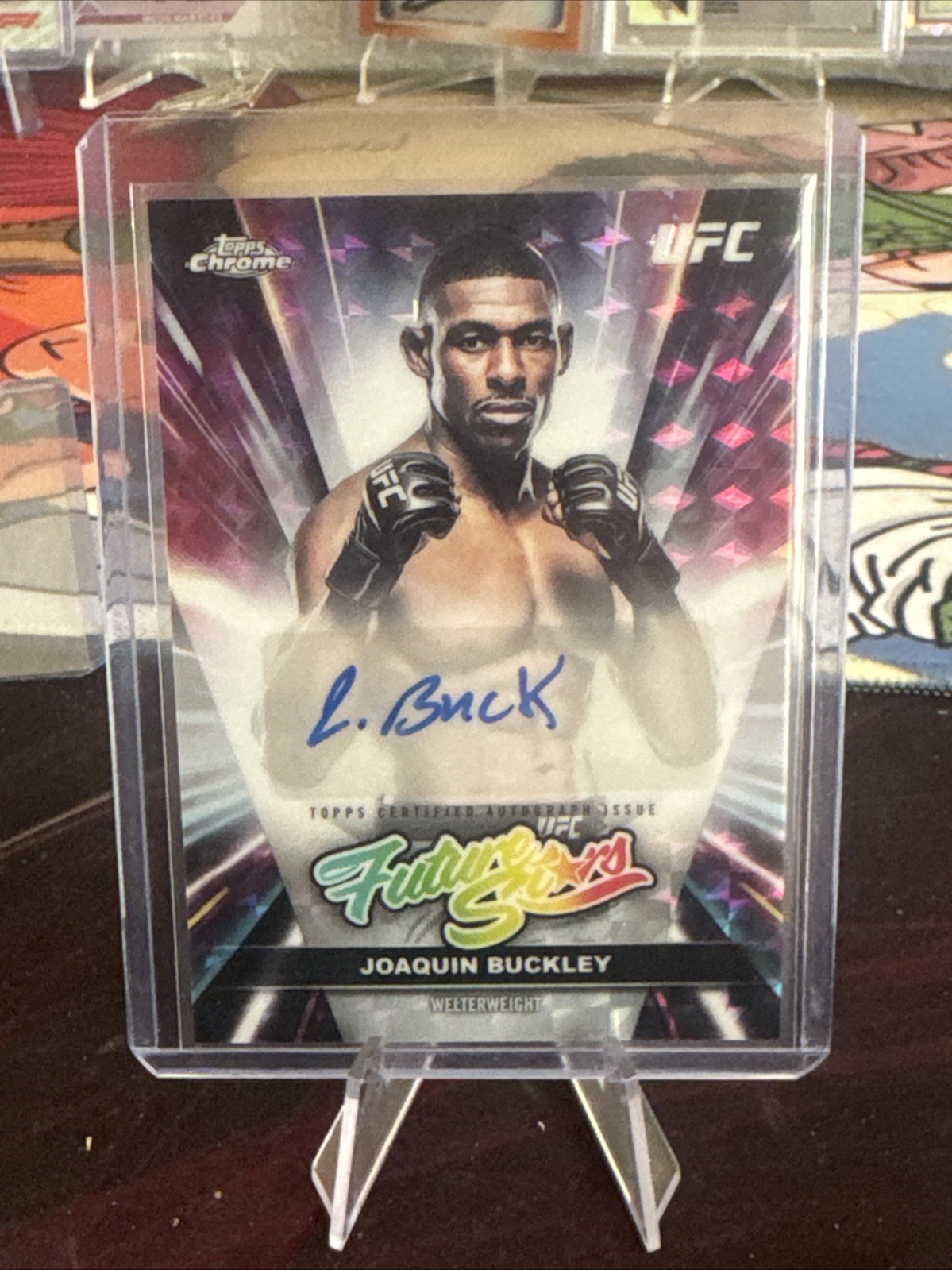 Joaquin Buckley 2026 Topps Chrome UFC Future Stars Autographs #FSA-JB Geometric Refractor