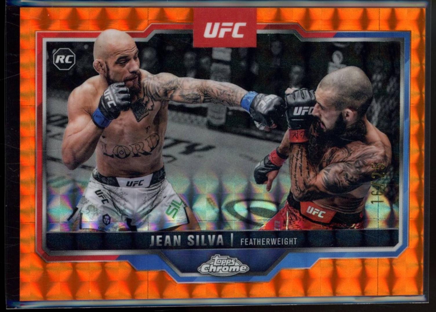 Jean Silva 2025 Topps Chrome UFC Base #56 Orange Geometric Refractor