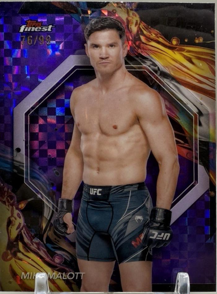 Mike Malott 2024 Topps Finest UFC Base Uncommon #154 Purple Checkerboard Refractor