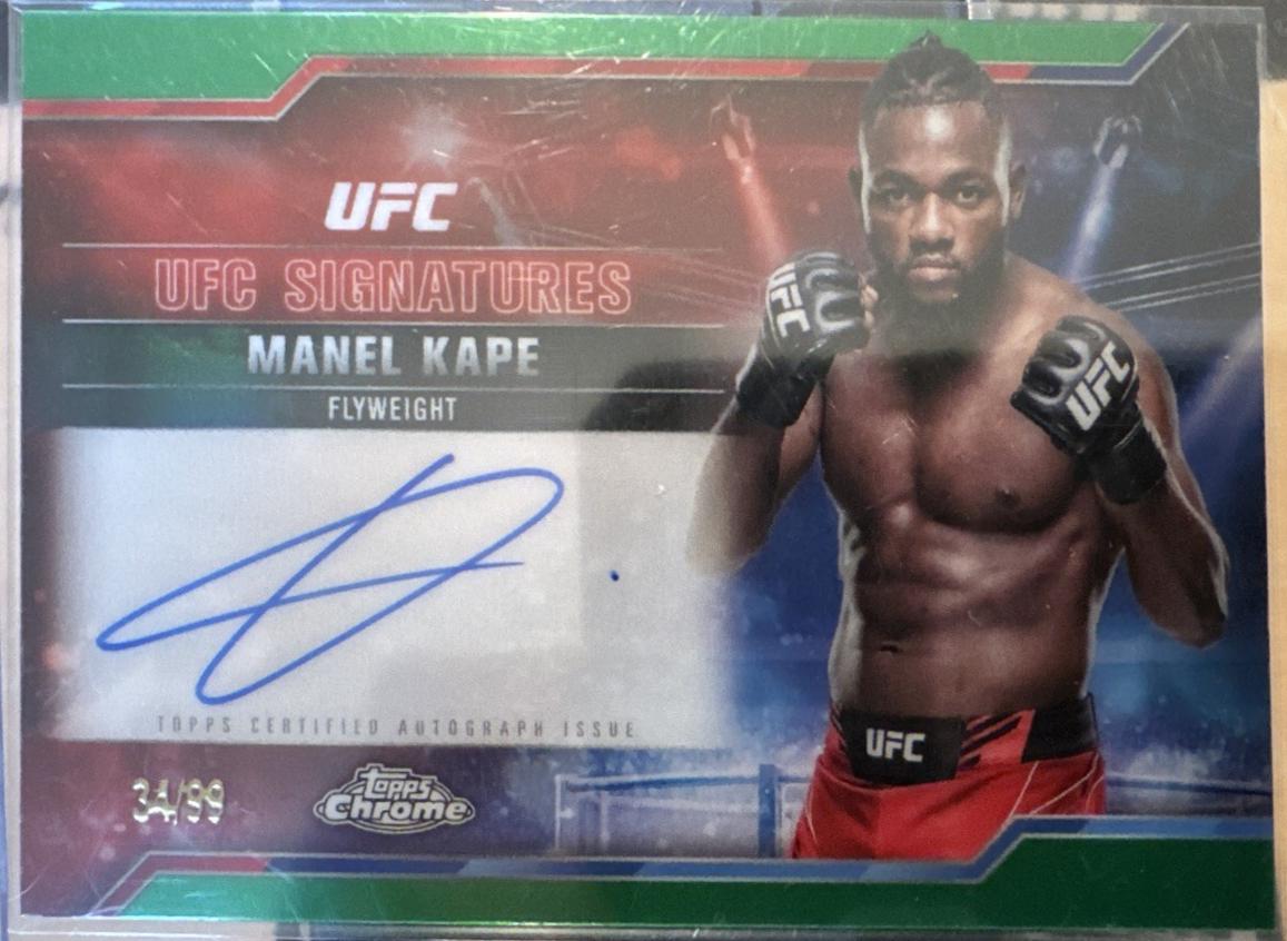 Manel Kape 2025 Topps Chrome UFC UFC Signatures #SIG-MK Green Refractor