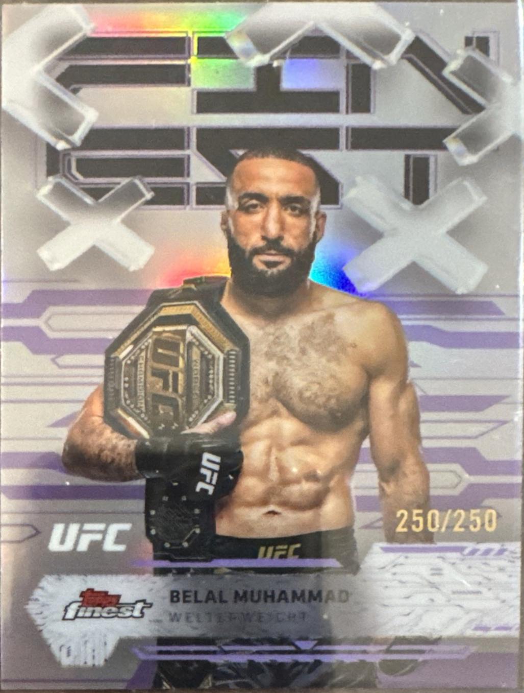 Belal Muhammad 2025 Topps Finest UFC Base Common #26 Purple Refractor