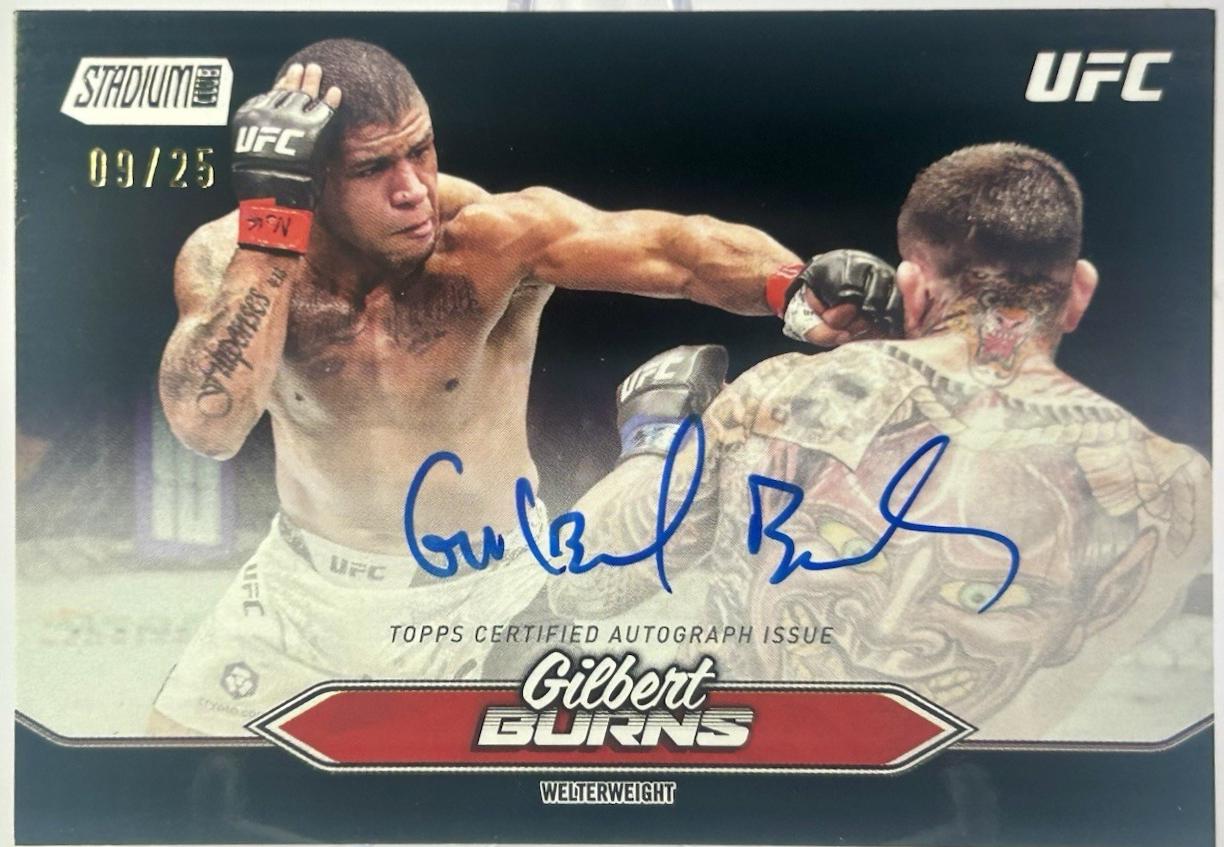 Gilbert Burns 2025 Topps Stadium Club UFC Base Autographs #BCA-GBS Rainbow