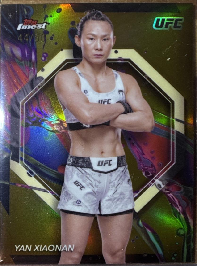 Yan Xiaonan 2024 Topps Finest UFC Base Common #9 Gold Refractor