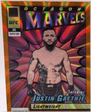 Justin Gaethje 2022 Panini Donruss UFC Octagon Marvels #15 Orange