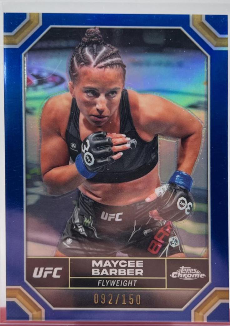 Maycee Barber 2024 Topps Chrome UFC Base #132 Blue Refractor