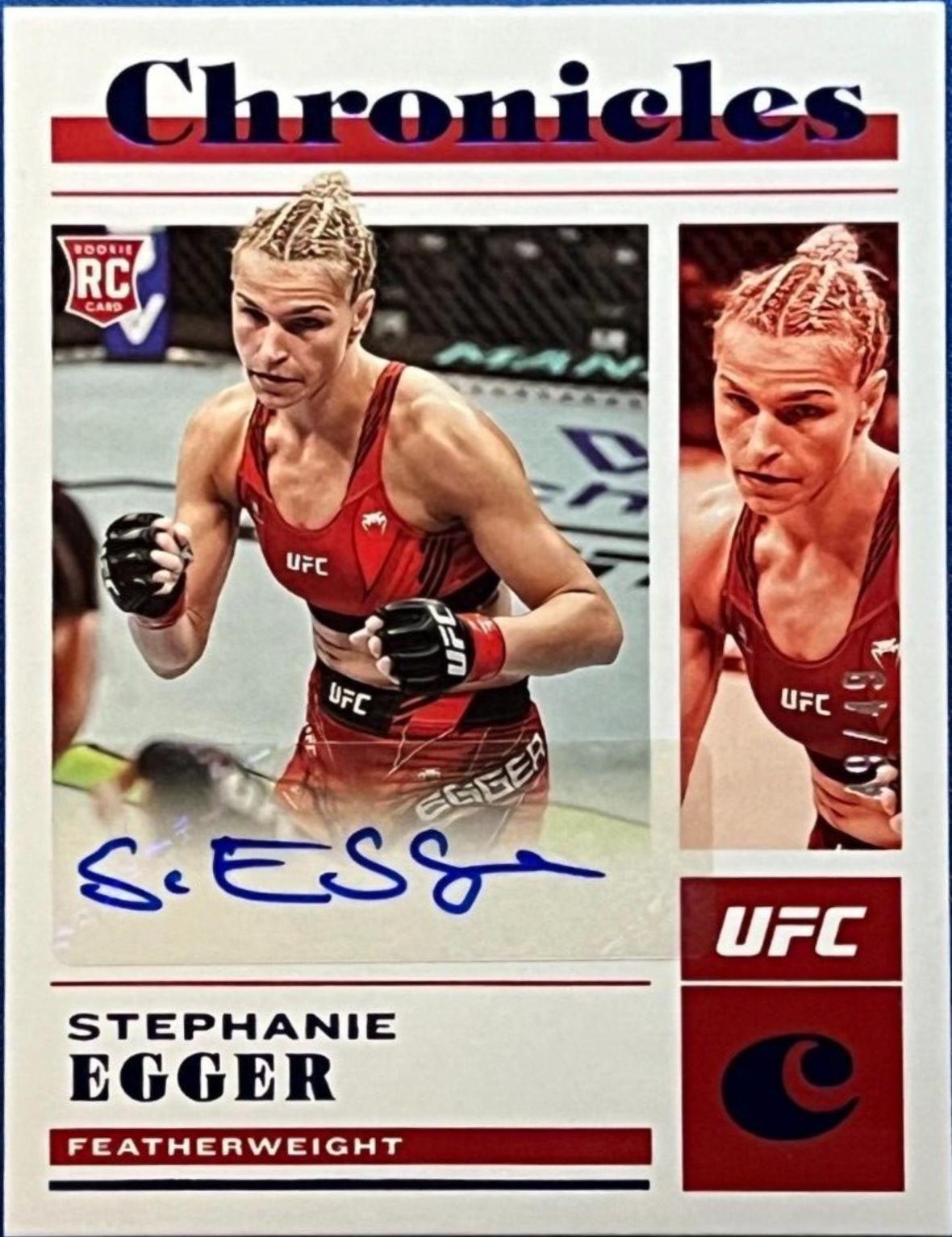 Stephanie Egger 2023 Panini Chronicles UFC Chronicles Signatures #CS-SEG Blue