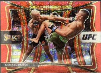 Kamaru Usman 2021 Panini Select UFC Premier Level #163 Red Disco