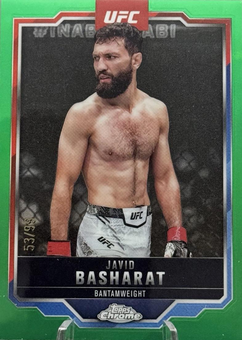 Javid Basharat 2025 Topps Chrome UFC Base #68 Green Refractor