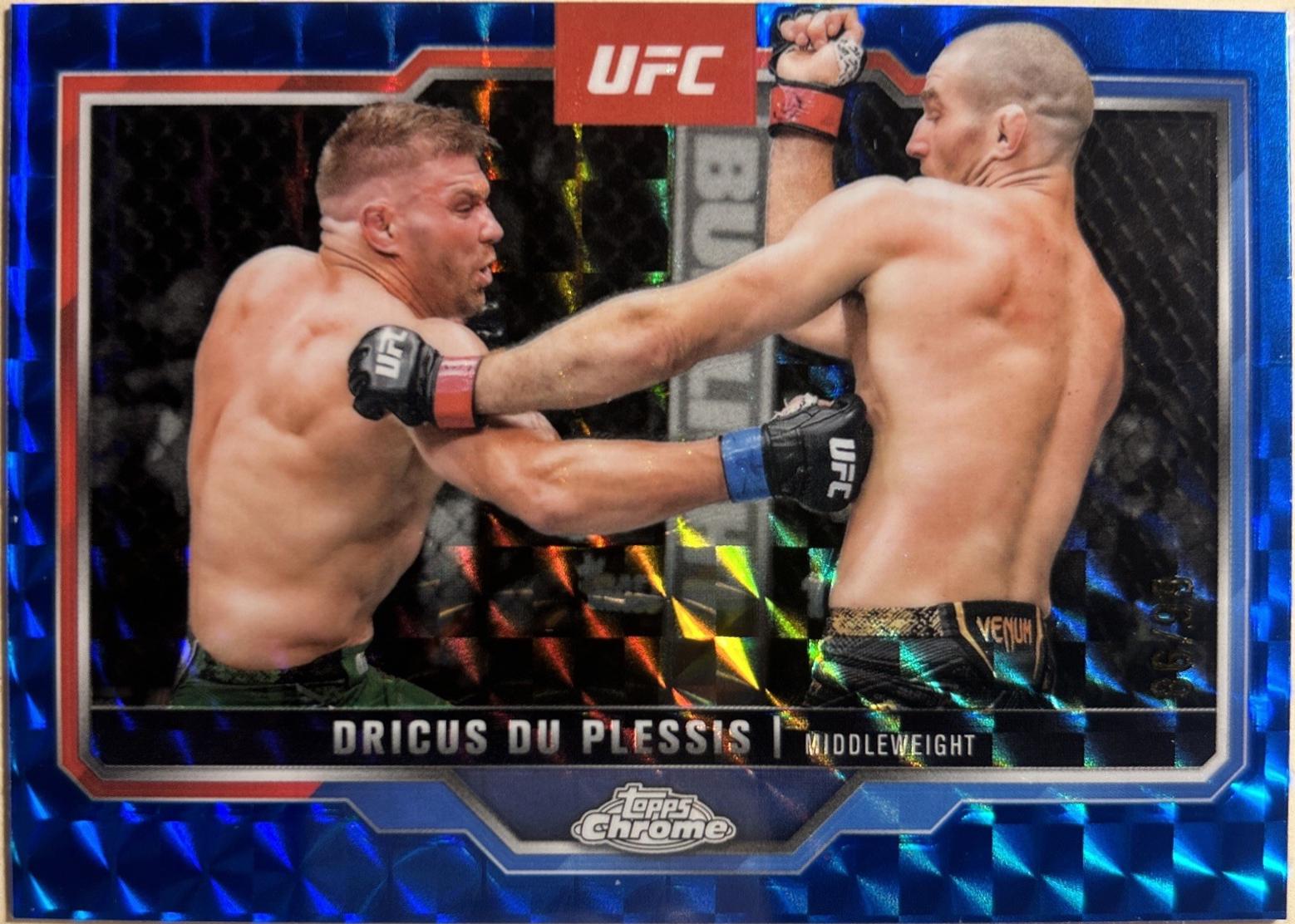 Dricus Du Plessis 2025 Topps Chrome UFC Base #137 Blue Geometric Refractor