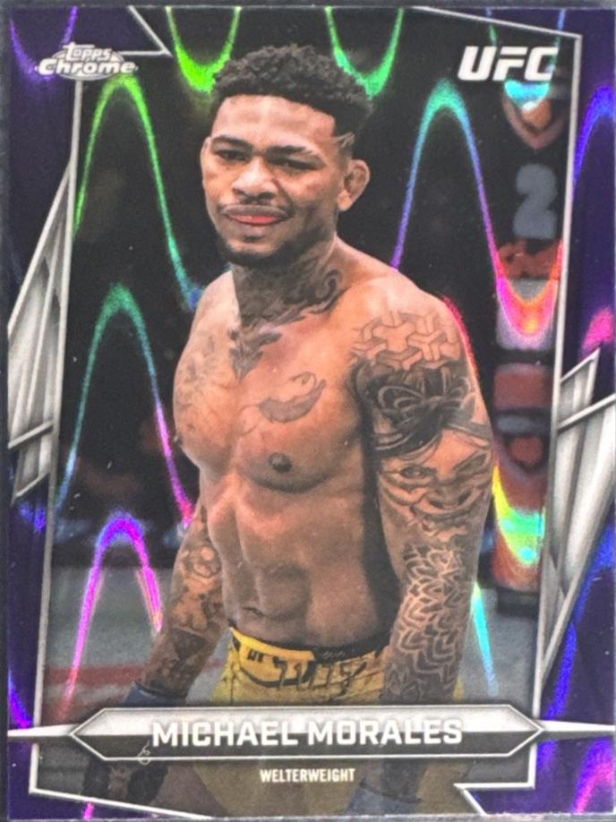 Michael Morales 2026 Topps Chrome UFC Base #67 Purple Ray Wave Refractor