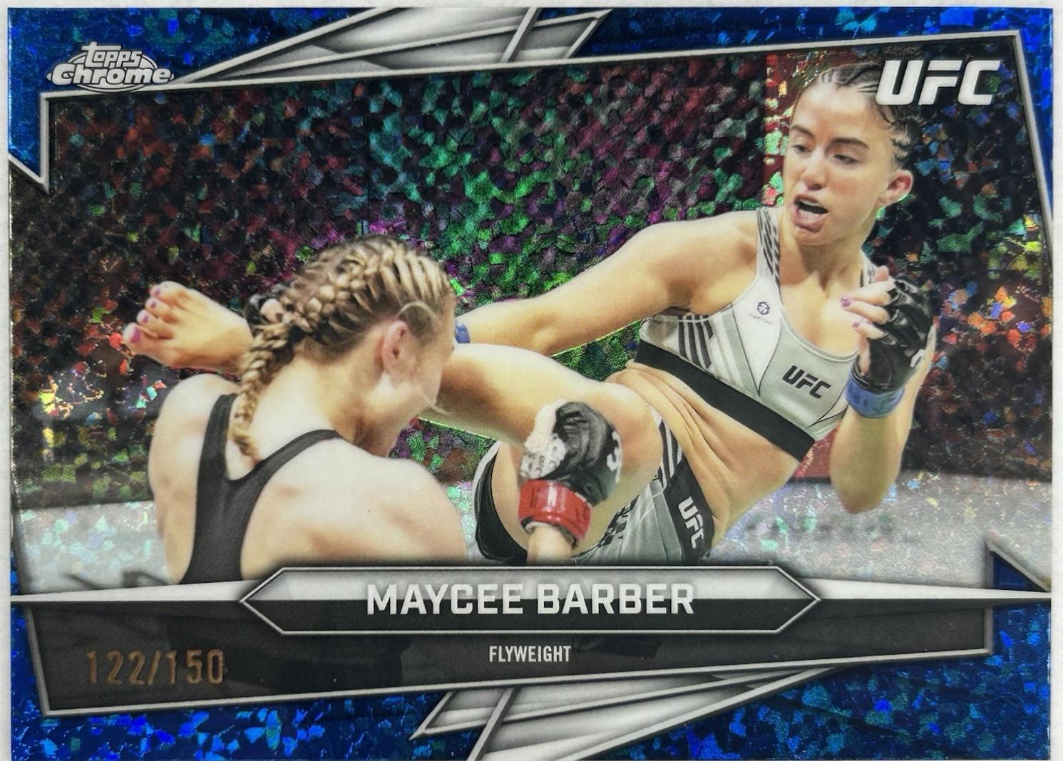 Maycee Barber 2026 Topps Chrome UFC Base #180 Blue Mini Diamonds Refractor